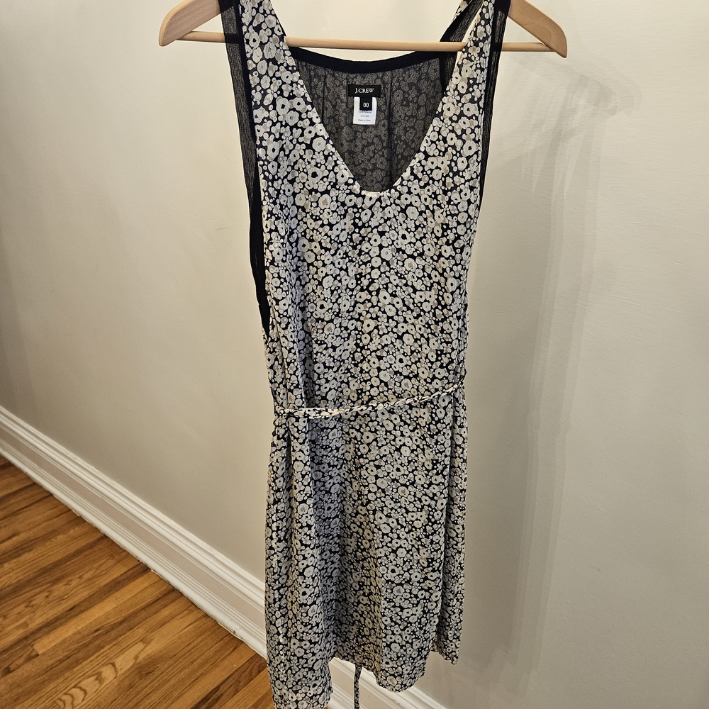 J Crew Navy and White Floral Mini Dress
